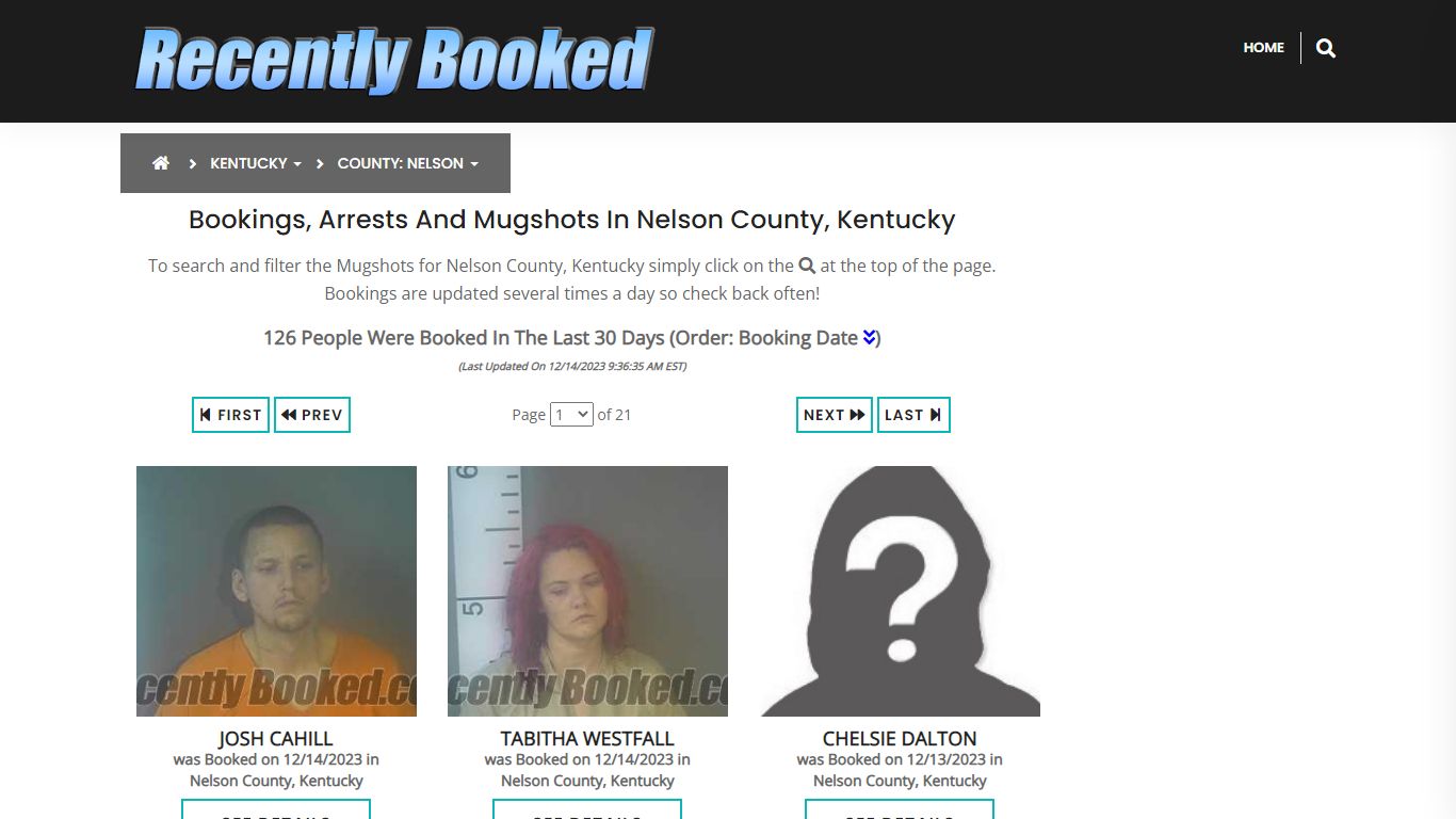 Bookings, Arrests and Mugshots in Nelson County, Kentucky